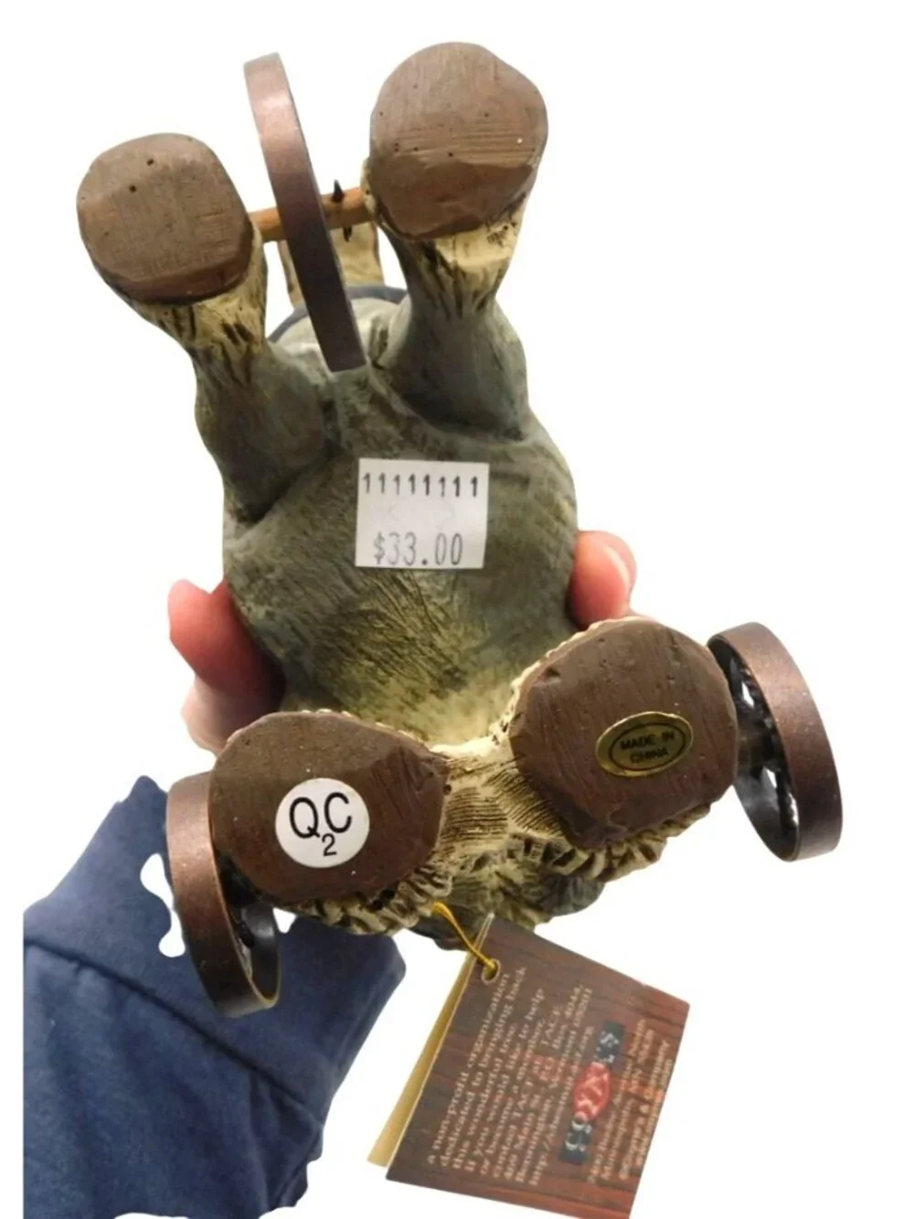 American Chestnut Folk Art Old Roy Plow Horse Pull Toy Figurine With Box